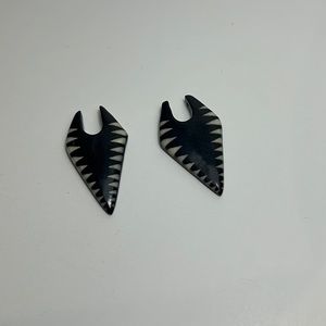 Wood Peg Earrings - Zebra